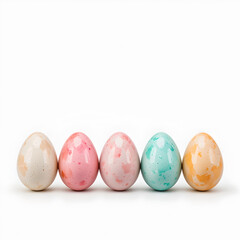 easter eggs on white
