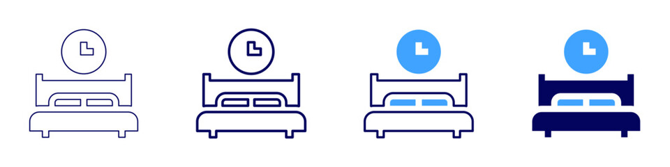 Hotel sleep icon in 4 different styles. Thin Line, Line, Bold, and Bold Line. Duotone style. Editable stroke