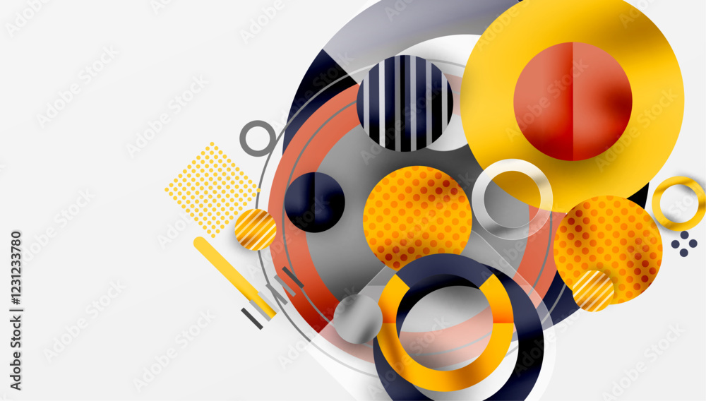 Poster Abstract background - layered geometric shapes with smooth gradients and transparency