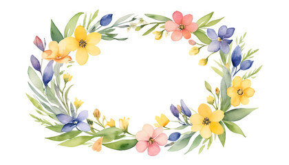 frame of colorful flowers