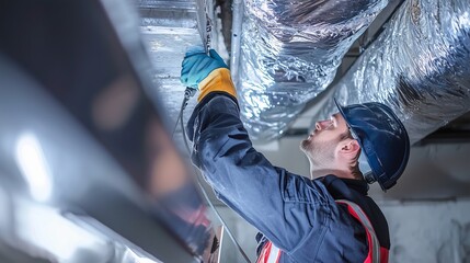 HVAC Specialist Performing Professional Duct Cleaning Service