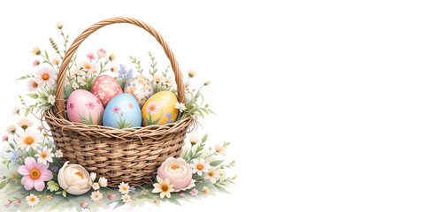 easter eggs in basket