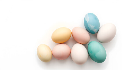 easter eggs on white background