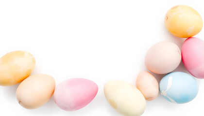 easter eggs on white