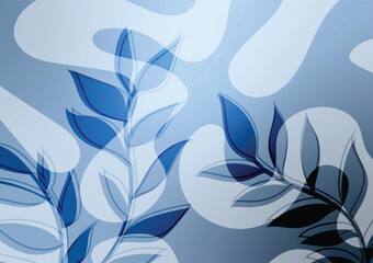 White leave blue plant soft art background