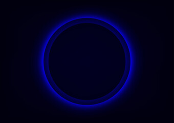 Circle blue dark len technology abstract background