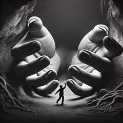 Giant Hands threatening or comforting