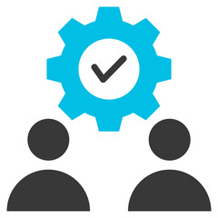 Collaboration Glyph Blue Grey Icon