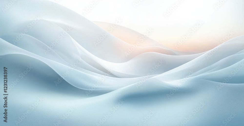 Aufkleber tranquil abstract flowing curves soft light design