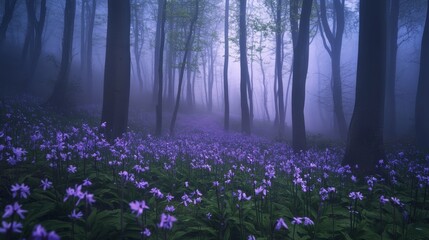 Obraz premium Enchanted Purple Forest Meadow
