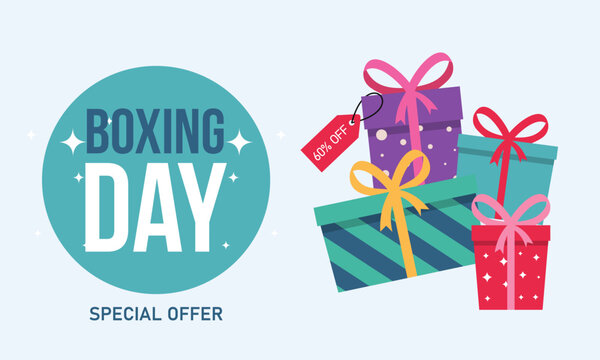 Boxing day sale background logo
