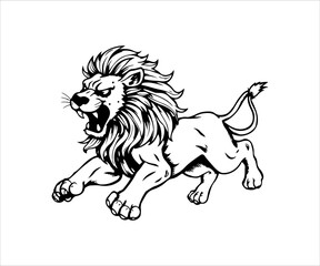 Lion. Vector illustration on a white background. Isolated.