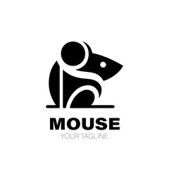 Mouse Logo. Mouse Logo Design. Mouse Logo Brand. Mouse Logo Vector Design Isolated on White Background