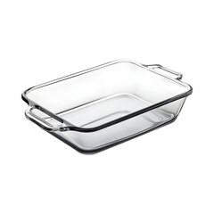 Sleek Glass Loaf Pan with Polished Edges Isolated on Transparent Background