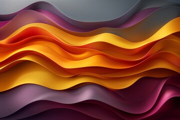 Vibrant abstract waves in shades of orange, yellow, and purple create a striking and dynamic visual effect, perfect for modern designs.