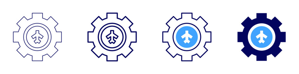 Travel gear icon in 4 different styles. Thin Line, Line, Bold, and Bold Line. Duotone style. Editable stroke