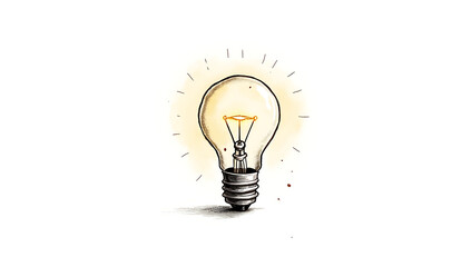 A simple, thick black-lined doodle of a classic incandescent light bulb, with filament details and a slightly rough, hand-drawn style on a white background.

