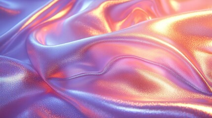 Obraz premium Holographic cyan, magenta, and yellow foil iridescent texture, featuring vibrant primary color gradients with dazzling reflective effects. Ultra HD maximum quality, a striking and bold abstract style