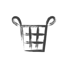 筆書き日用品家電関連の単品アイコン　洗濯籠