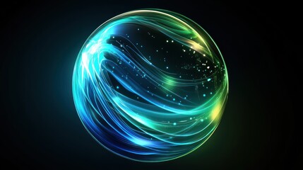 Abstract Glowing Orb: A Symphony of Light and Energy