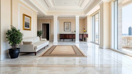 Elegant Modern Interior Design of a Spacious Luxurious Lobby Space