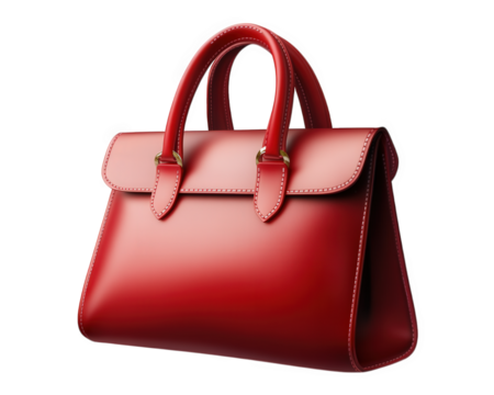 Stylish red handbag with sleek design and elegant handles, perfect for any occasion. This vibrant accessory adds pop of color to your outfit and showcases modern aesthetic