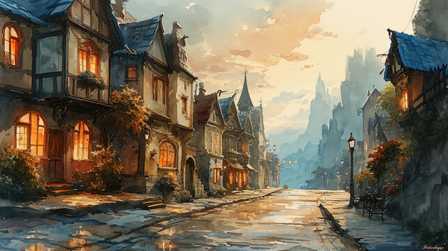 narrow street in venice italy painting