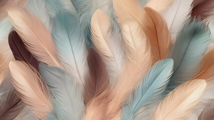 Fototapeta premium pink and blue feathers texture background