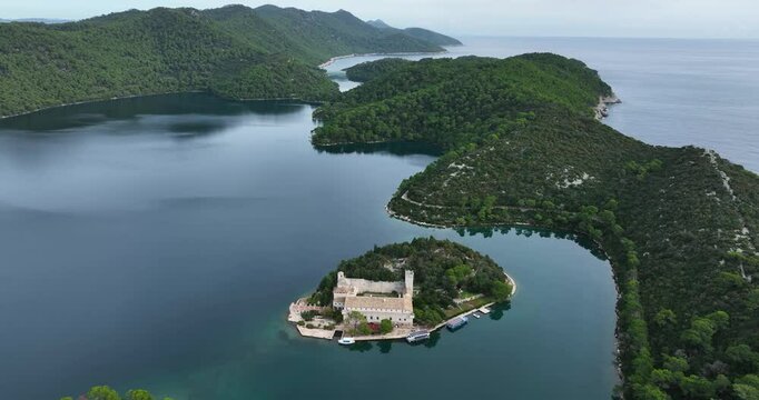 St. Mary's Monastery on a small island in Mljet in the south of the Peljesac peninsula