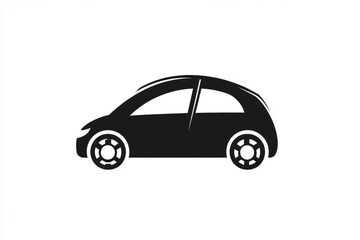 Fototapeta premium A black car with a white background. The car is parked