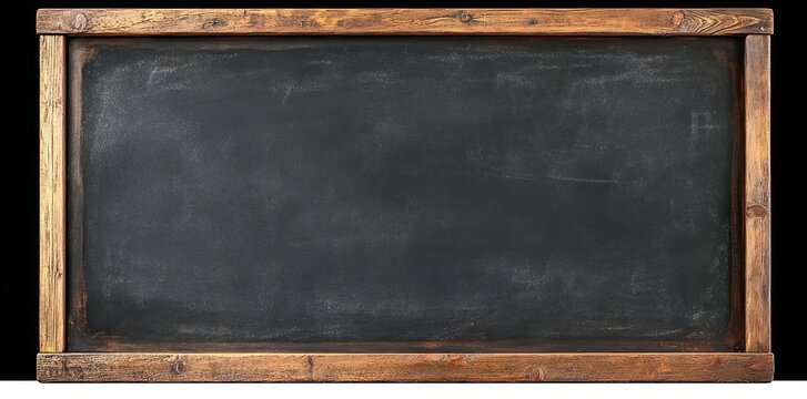 Rustic Wooden Chalkboard Framed in Dark Oak with Soft Natural Light