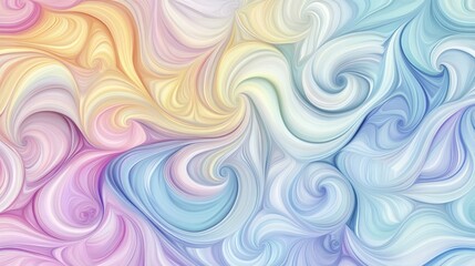 Obraz premium A colorful swirl of blue, pink, and yellow. The colors are very bright and the swirls are very large