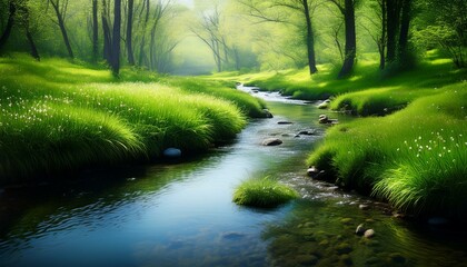 Minimalist Brook Spring Background