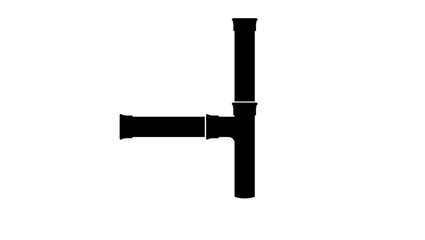 UPVC Drain & Sewer Pipe, black isolated silhouette