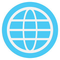 Blue internet globe mark icon vector