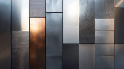Modern Metallic Wall Panels Featuring a Blend of Textures and Finishes for an Industrial Look