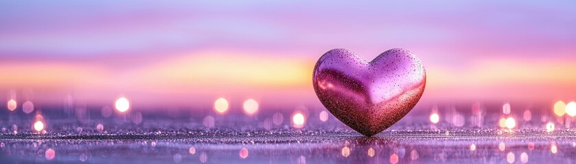 Fototapeta premium A shimmering heart at sunset.