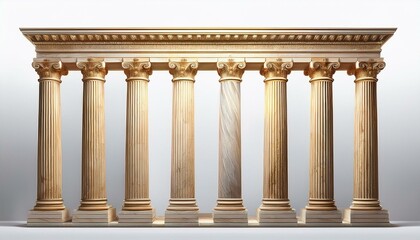 Greek columns isolated on white background