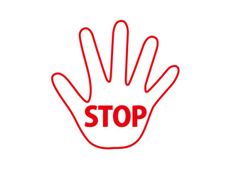 Obraz premium STOP手のイラスト