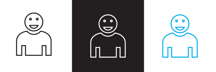 Positive Thinking  icon set. Open mind, mindset, smart think, good people, good habits, design thinking icon. isolated on white and black background. vector illustration. EPS 10