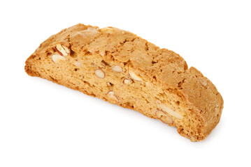 Traditional Italian almond biscuit (Cantucci) isolated on white