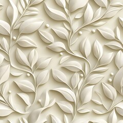 Seamless Abstract 3D Leaves Pattern for Luxury Decor and Digital Backgrounds
