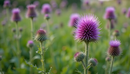 thistle flower in field