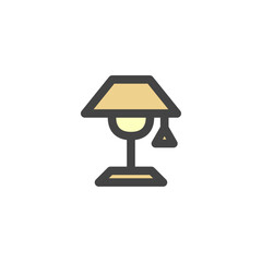 カラー日用品家電関連の単品アイコン　電気スタンド