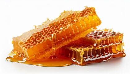 honeycomb cutting. Honeycombs isolated on white background.