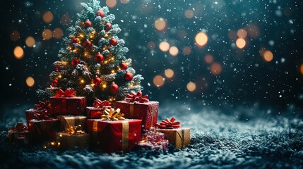 christmas tree and gifts