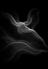 abstract black dynamic fluid simulation wallpaper generative ai