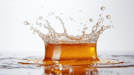 Water Splash with Brown Liquid Creates Dynamic Ripple Effect