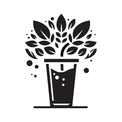 Minimalist Plastic Juice Pot Silhouette Vector Illustration