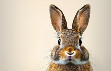 Obraz premium Rabbit Portrait with Expressive Eyes and Soft Fur Texture